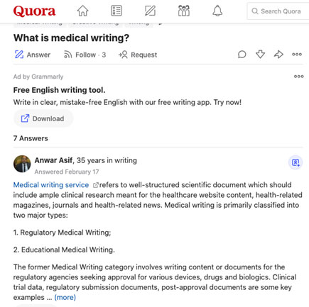 using quora to brainstorm healthcare blog ideas